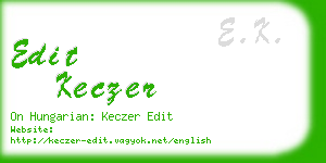 edit keczer business card